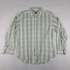 Equilibrio Shirt Mens Medium Multi Color Plaid Check‎ Dress Button Up